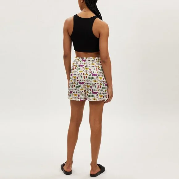 Bug Print Silk Shorts - Picture 2 of 3